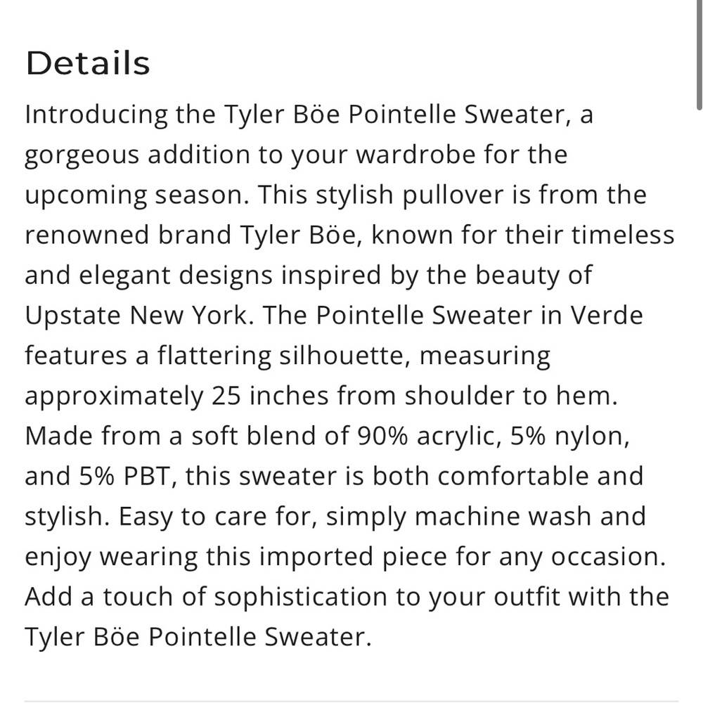 Tyler Boe Sapphire cable soft sweater new - Picture 2 of 2